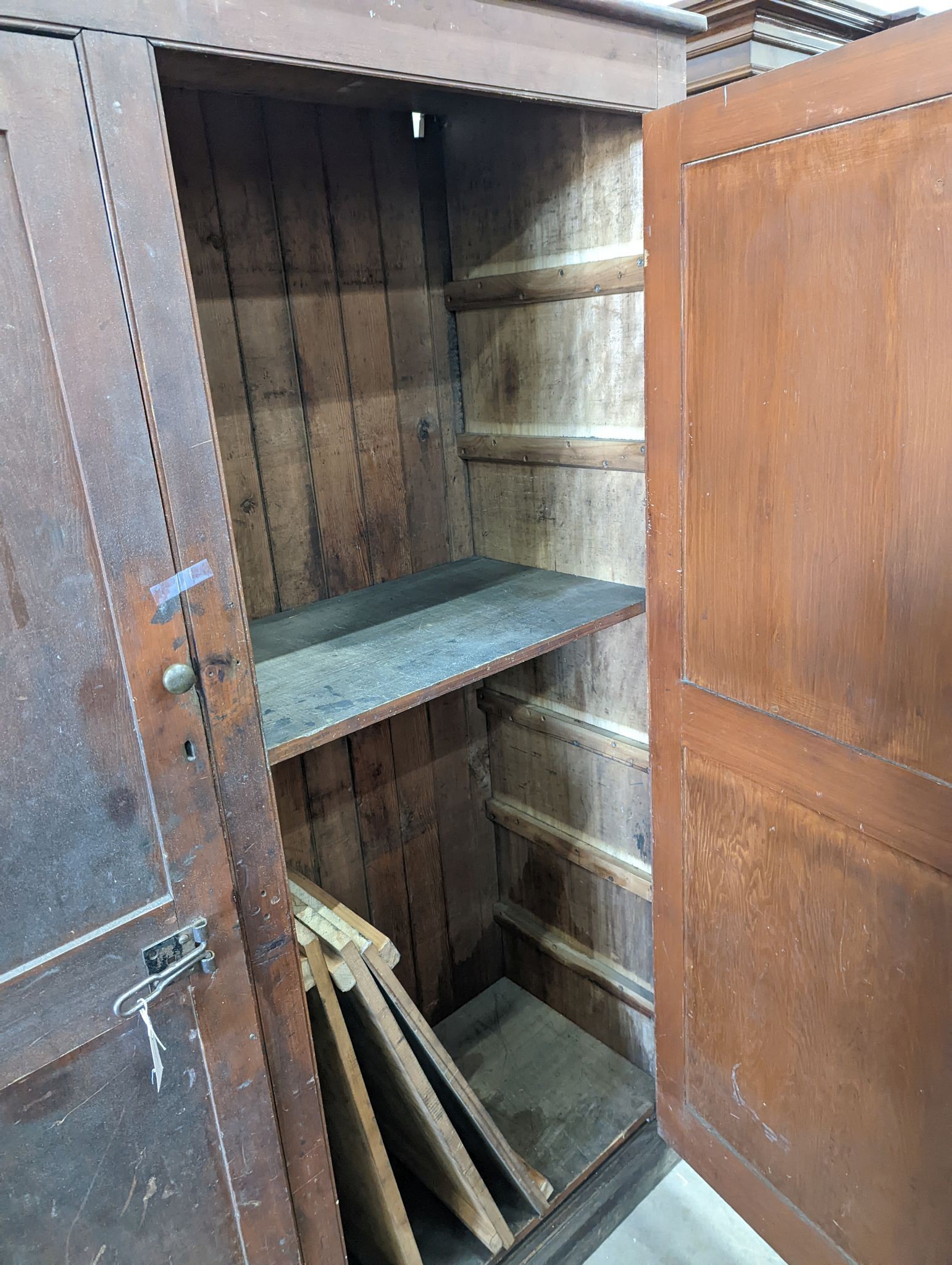 A Victorian pine shipwright's cabinet, width 168cm, height 206cm